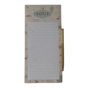 Lady Jayne Tropical Vacation Themed  Magnetic Notepad with 100 Sheets & Gold Pen